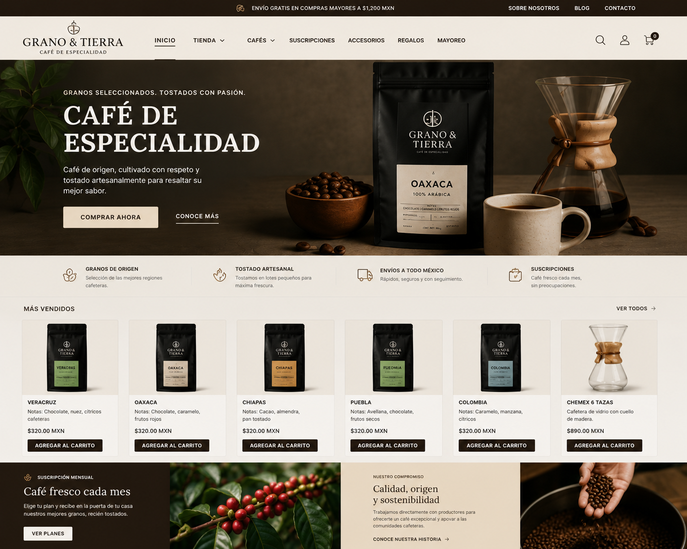 Grano Tierra - ejemplo de tienda